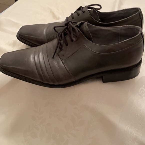 Stacy Adams men’s gray square toed, lace up oxfords (BJB) - Picture 3 of 10